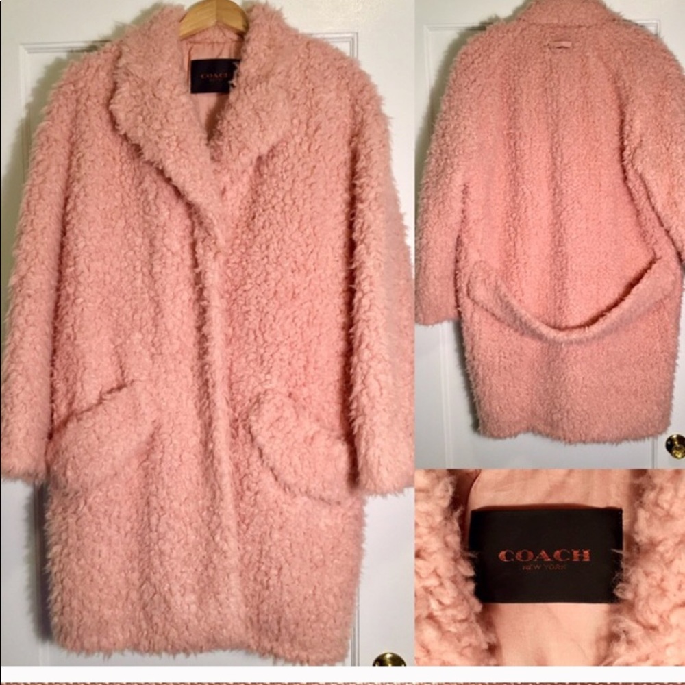 Coach Blush Pink Teddy Bear Coat